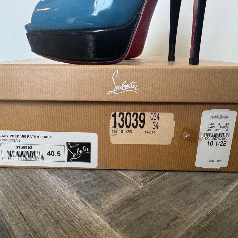 Christian Louboutin Lady Peep 150 Rare Ocean Color w/ Customization | 40.5 - Picture 14 of 16